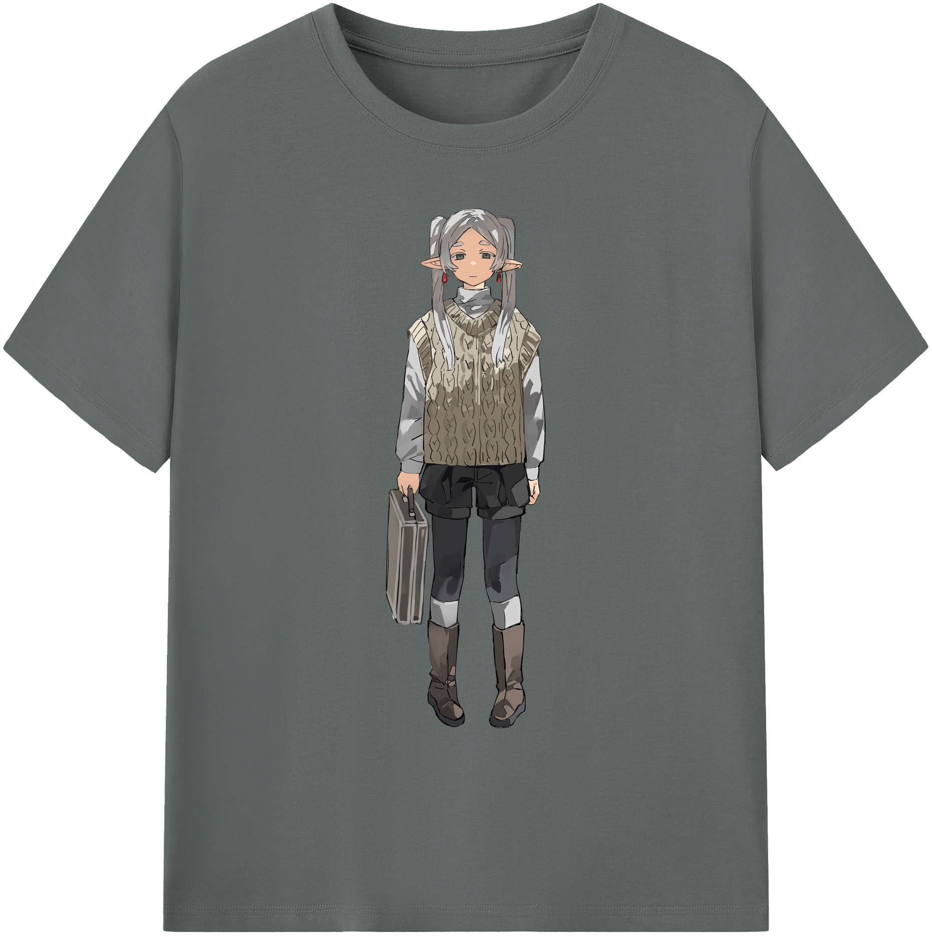 （画像用） 葬送のフリーレン Frieren 綿100％ メンズ半袖Tシャツ｜肌触りやわらか＆通気性